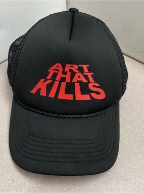 Gallery Dept Art That Kills Mesh Trucker Hat Cap Black Red Snapback Rope